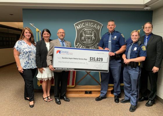 GMAR Michigan State Police and Guardian Angels Medical Service Dogs Donation